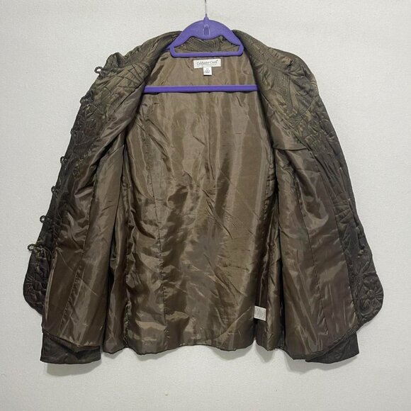 Vintage quilted silk jacket size 2X - Picture 4 of 8